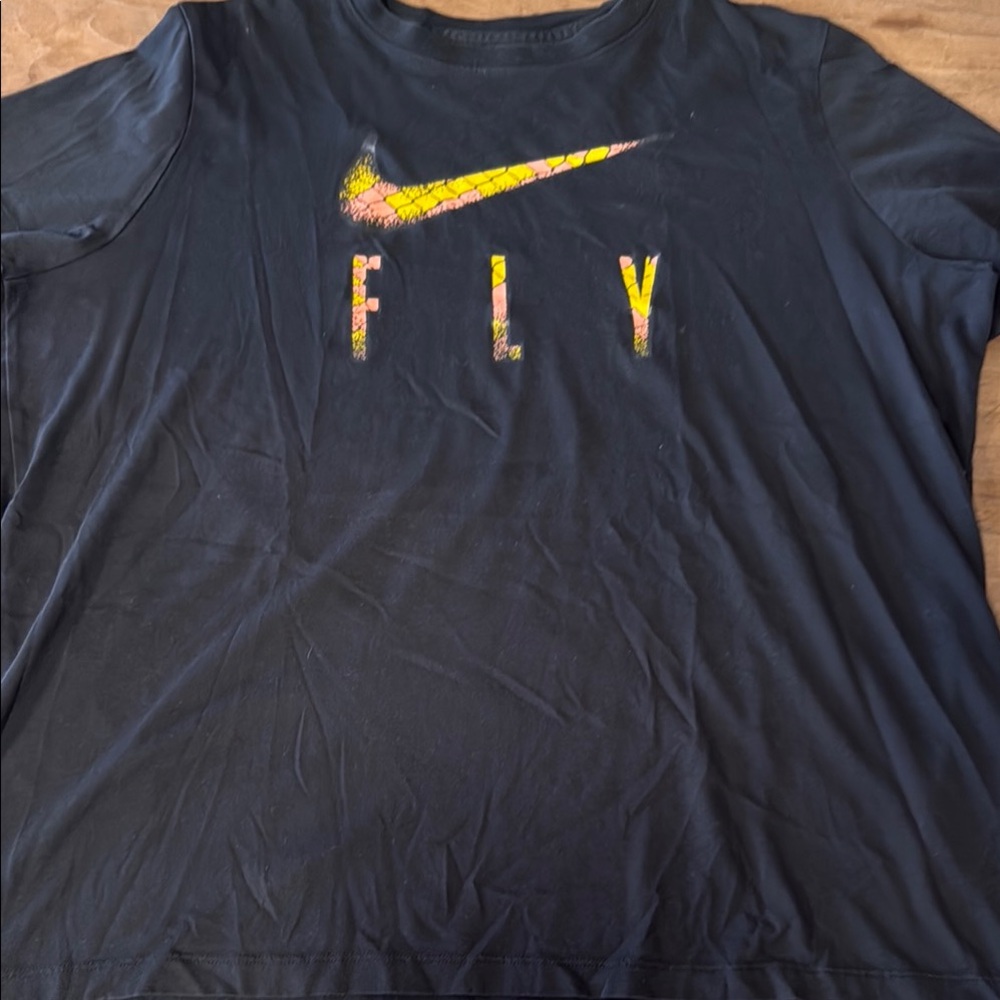 Nike Black Tee with Yellow and Pink Accents